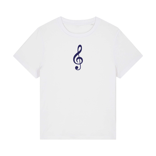 VENUS ANON 'TREBLE CLEF' TEE WHITE [SHORT FIT]